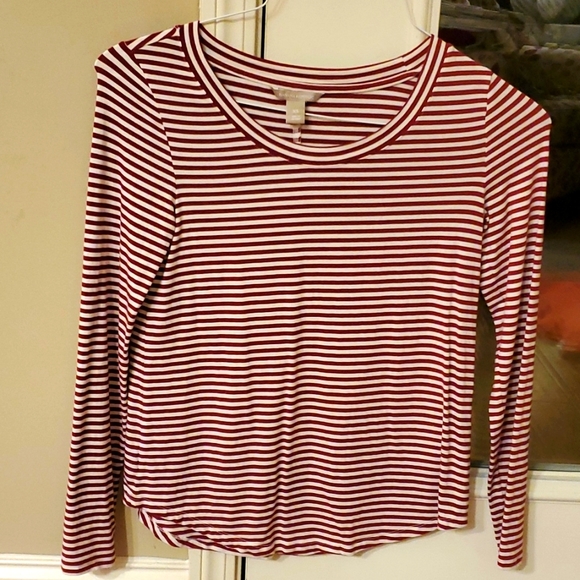 Striped red & white long sleeve - Picture 1 of 1